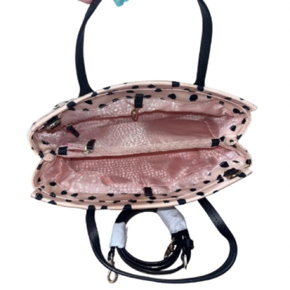 Kate Spade New York Loden Blake Avenue Flamingo Dot, Black/Pink Satchel NWOT - Picture 5 of 13